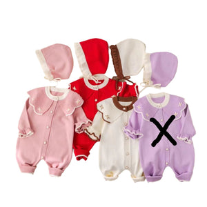 Woolen Romper With Cap LittleTwin BabyShop