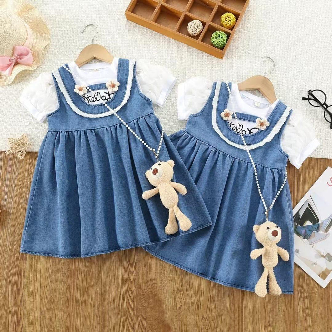 Girls Denim Frock LittleTwin BabyShop