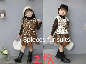 Three Pc Skirt  Fur Suit